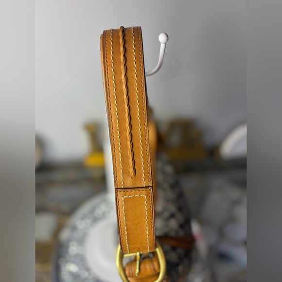 Coach 2007 Bleecker Denim Floral Appliqué Whiskey Leather Flower Bag EUC - Picture 6 of 16